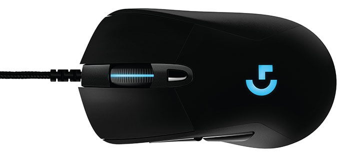 JPG 300 dpi (RGB)-G403 Prodigy Gaming Mouse - top Blue Cord_Final